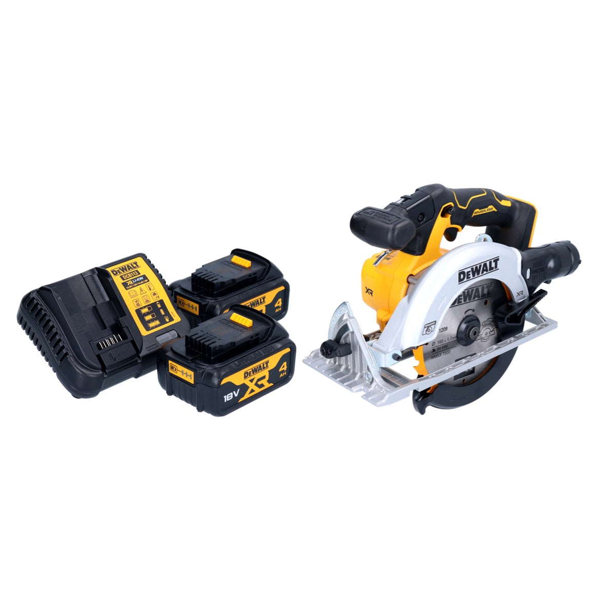 Scie circulaire sur batterie DeWalt DCS 565 M2 18 V 165 mm sans balais + 2x batteries 4,0 Ah + chargeur