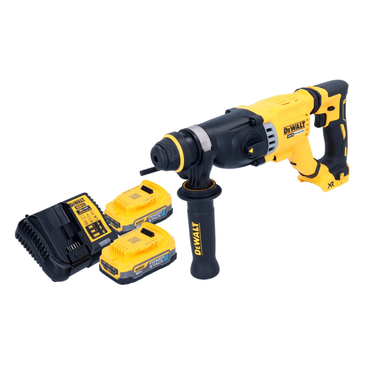 DeWalt DCH 263 E2 Akku Kombihammer 18 V 3 J SDS Plus Brushless + 2x Powerstack Akku 1,7 Ah + Ladegerät