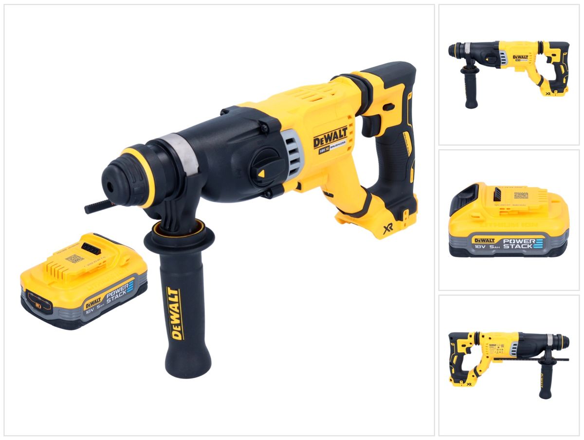 Marteau combiné à batterie DeWalt DCH 263 N 18 V 3 J SDS Plus Brushless + 1x batterie Powerstack 5,0 Ah - sans chargeur