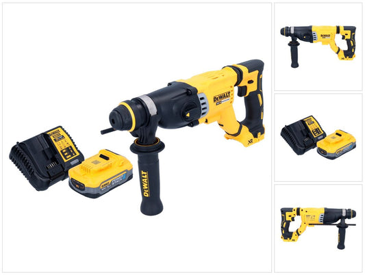 Marteau combiné à batterie DeWalt DCH 263 H1 18 V 3 J SDS Plus sans balais + 1 batterie Powerstack 5,0 Ah + chargeur