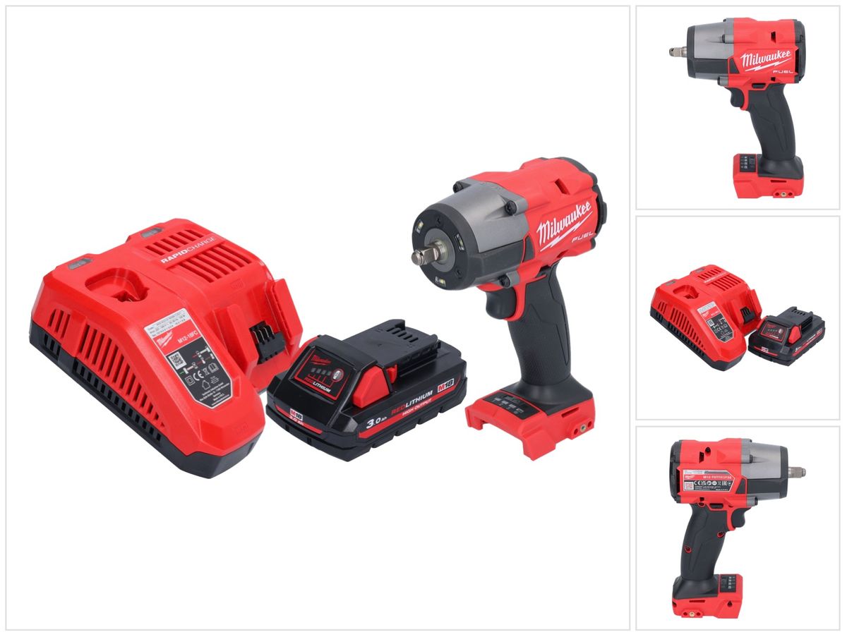 Clé à chocs sans fil Milwaukee M18 FMTIW2F38-301 18 V 745 Nm 3/8" sans balai + 1x batterie 3,0 Ah + chargeur