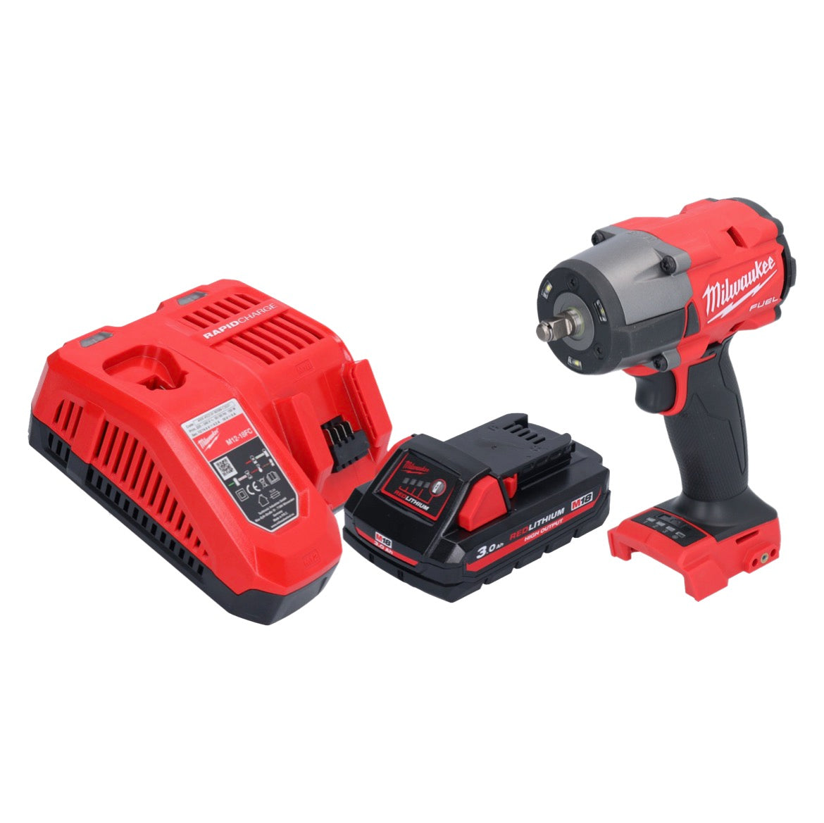 Clé à chocs sans fil Milwaukee M18 FMTIW2F38-301 18 V 745 Nm 3/8" sans balai + 1x batterie 3,0 Ah + chargeur