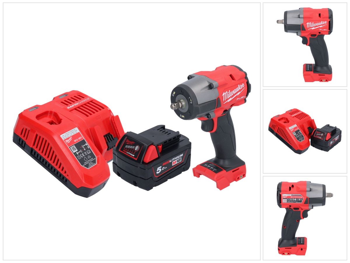 Milwaukee M18 FMTIW2F38-501 Akku Schlagschrauber 18 V 745 Nm 3/8" Brushless + 1x Akku 5,0 Ah + Ladegerät