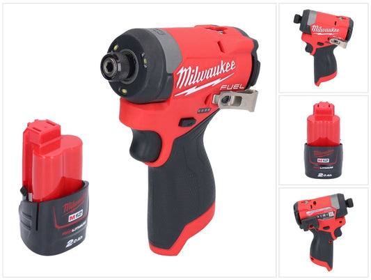 Milwaukee M12 FID2-201 Akku Schlagschrauber 12 V 170 Nm 1/4" Brushless + 1x Akku 2,0 Ah - ohne Ladegerät