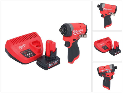 Clé à chocs sans fil Milwaukee M12 FID2-601 12 V 170 Nm 1/4" sans balai + 1x batterie 6,0 Ah + chargeur