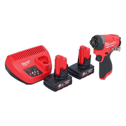 Milwaukee M12 FID2-602 Akku Schlagschrauber 12 V 170 Nm 1/4" Brushless + 2x Akku 6,0 Ah + Ladegerät