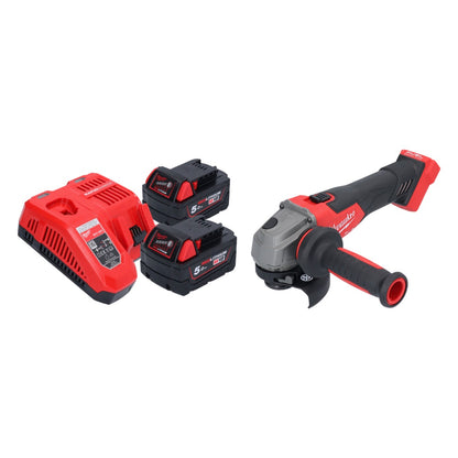 Meuleuse d'angle sur batterie Milwaukee M18 FSAG115X-502 18 V 115 mm sans balais + 2x batteries 5,0 Ah + chargeur