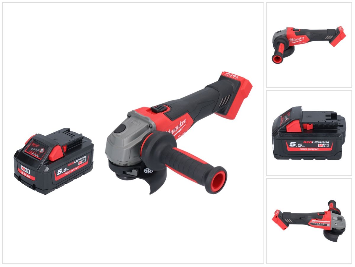 Meuleuse d'angle sur batterie Milwaukee M18 FSAG115X-551 18 V 115 mm sans balais + 1x batterie 5,5 Ah - sans chargeur