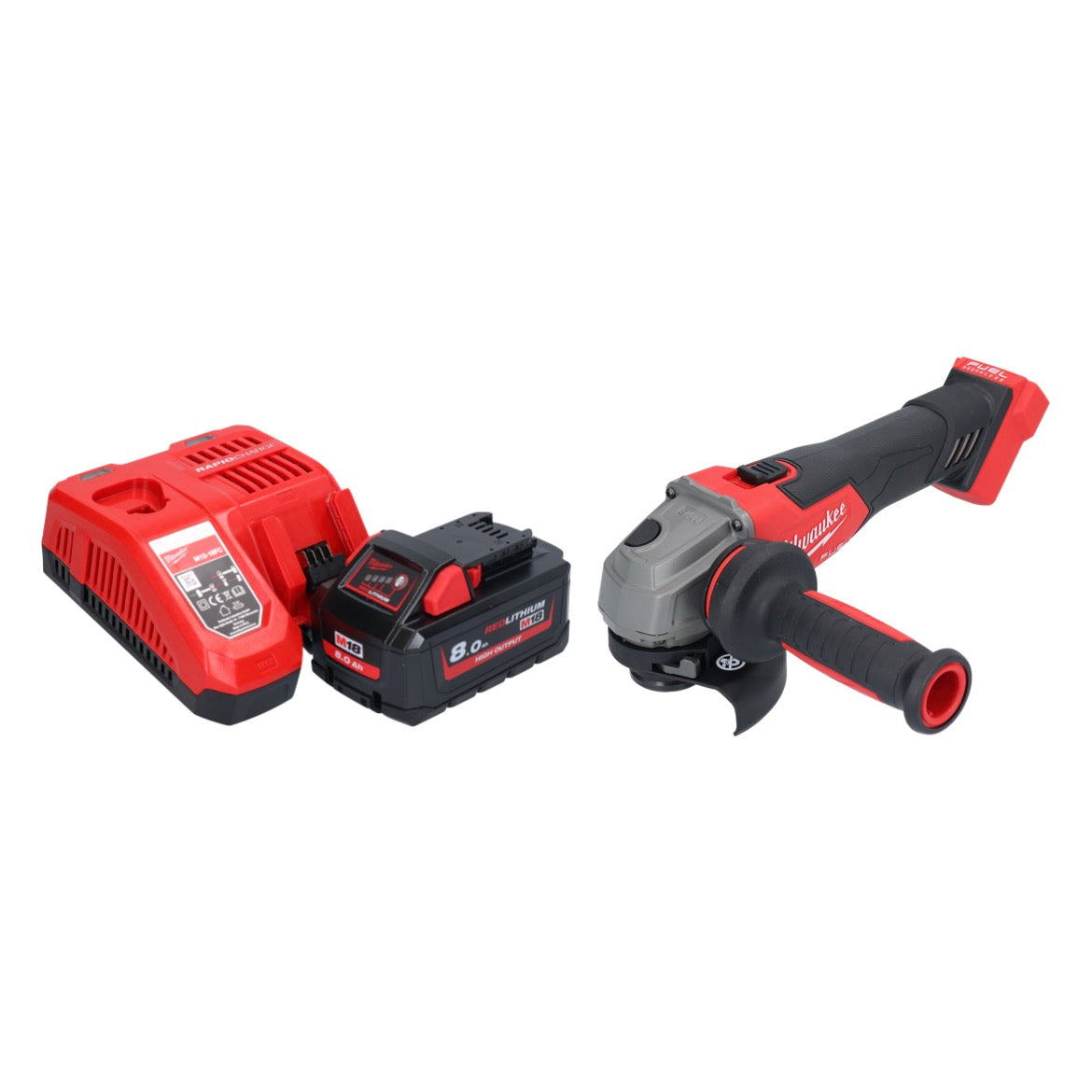 Meuleuse d'angle sur batterie Milwaukee M18 FSAG115X-801 18 V 115 mm sans balais + 1x batterie 8,0 Ah + chargeur