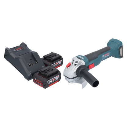 Meuleuse d'angle sans fil Bosch GWS 18V-10 Professional 18 V 115 mm sans balais + 2 batteries 4,0 Ah + chargeur