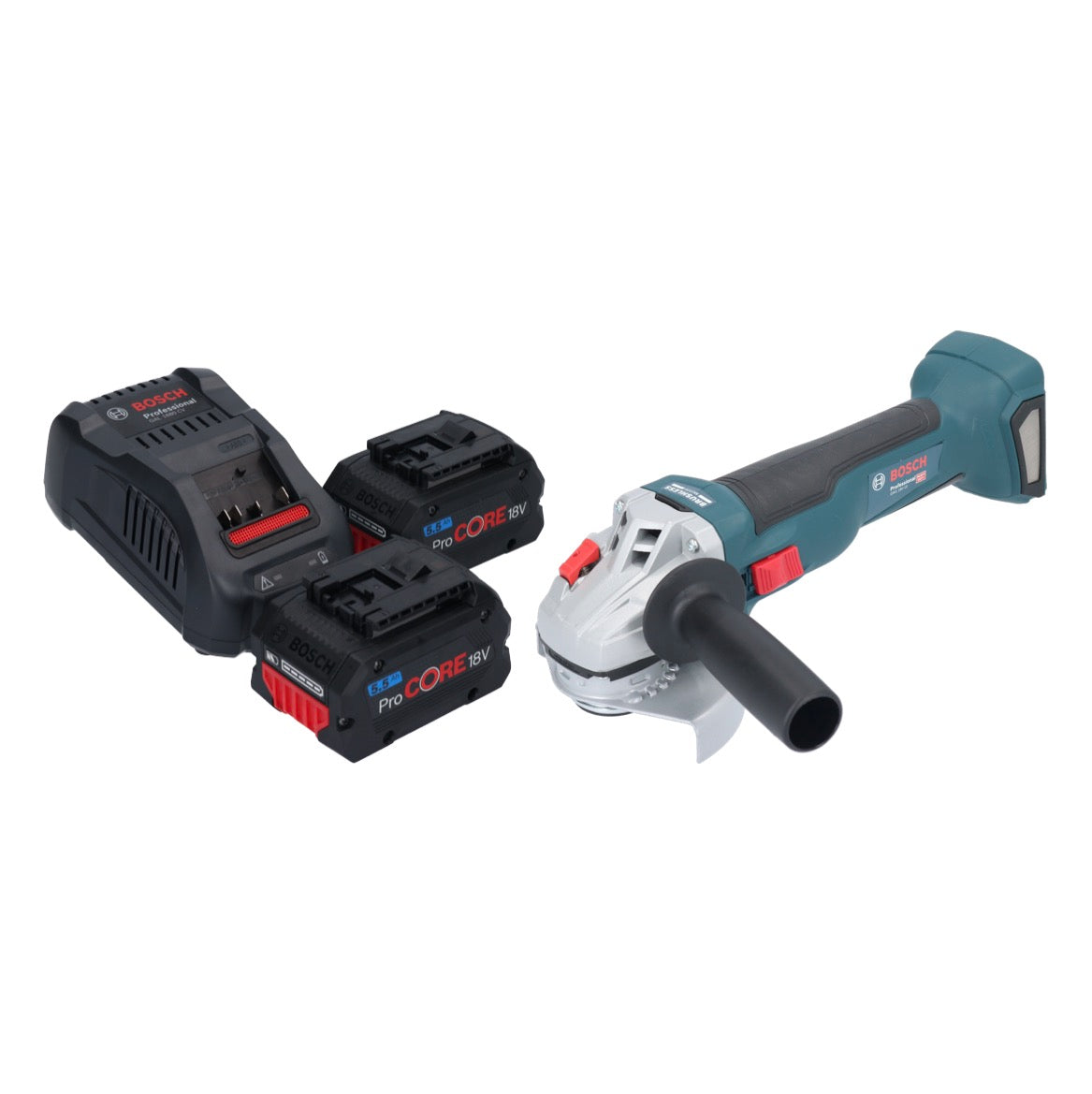 Bosch GWS 18V-10 Professional Akku Winkelschleifer 18 V 115 mm Brushless + 2x ProCORE Akku 5,5 Ah + Ladegerät