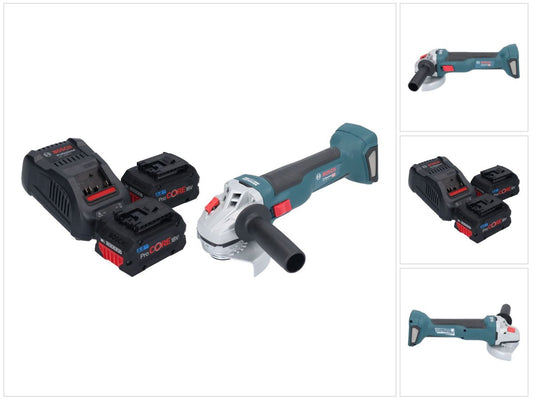 Bosch GWS 18V-10 Professional Akku Winkelschleifer 18 V 115 mm Brushless + 2x ProCORE Akku 8,0 Ah + Ladegerät