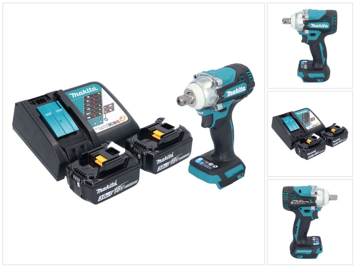 Makita DTW 301 RF clé à chocs sans fil 18 V 330 Nm 1/2" sans balai + 2x batteries 3,0 Ah + chargeur