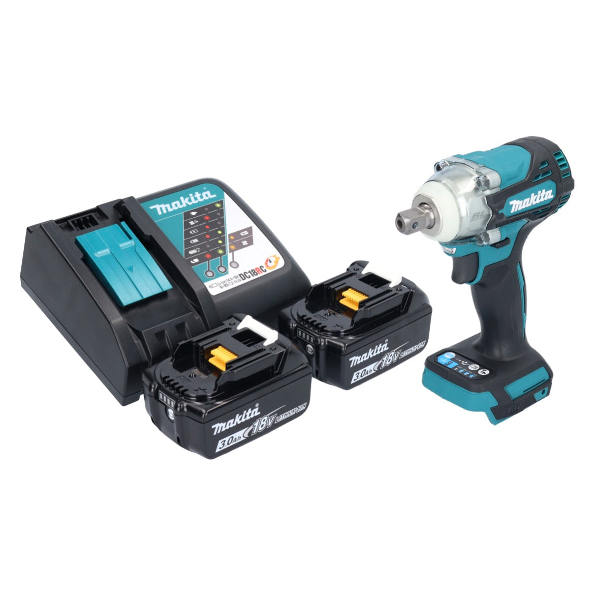 Makita DTW 301 RF Akku Schlagschrauber 18 V 330 Nm 1/2" Brushless + 2x Akku 3,0 Ah + Ladegerät