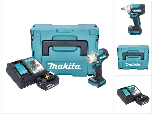 Makita DTW 301 RT1J clé à chocs sans fil 18 V 330 Nm 1/2" sans balai + 1x batterie 5,0 Ah + chargeur + Makpac