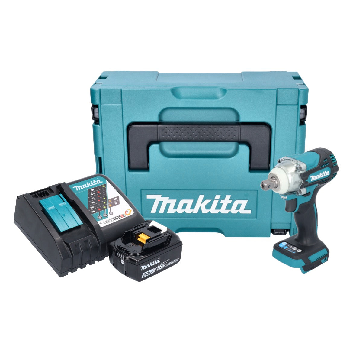 Makita DTW 301 RT1J Akku Schlagschrauber 18 V 330 Nm 1/2" Brushless + 1x Akku 5,0 Ah + Ladegerät + Makpac