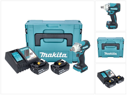 Makita DTW 301 RTJ clé à chocs sans fil 18 V 330 Nm 1/2" sans balai + 2x batterie 5,0 Ah + chargeur + Makpac