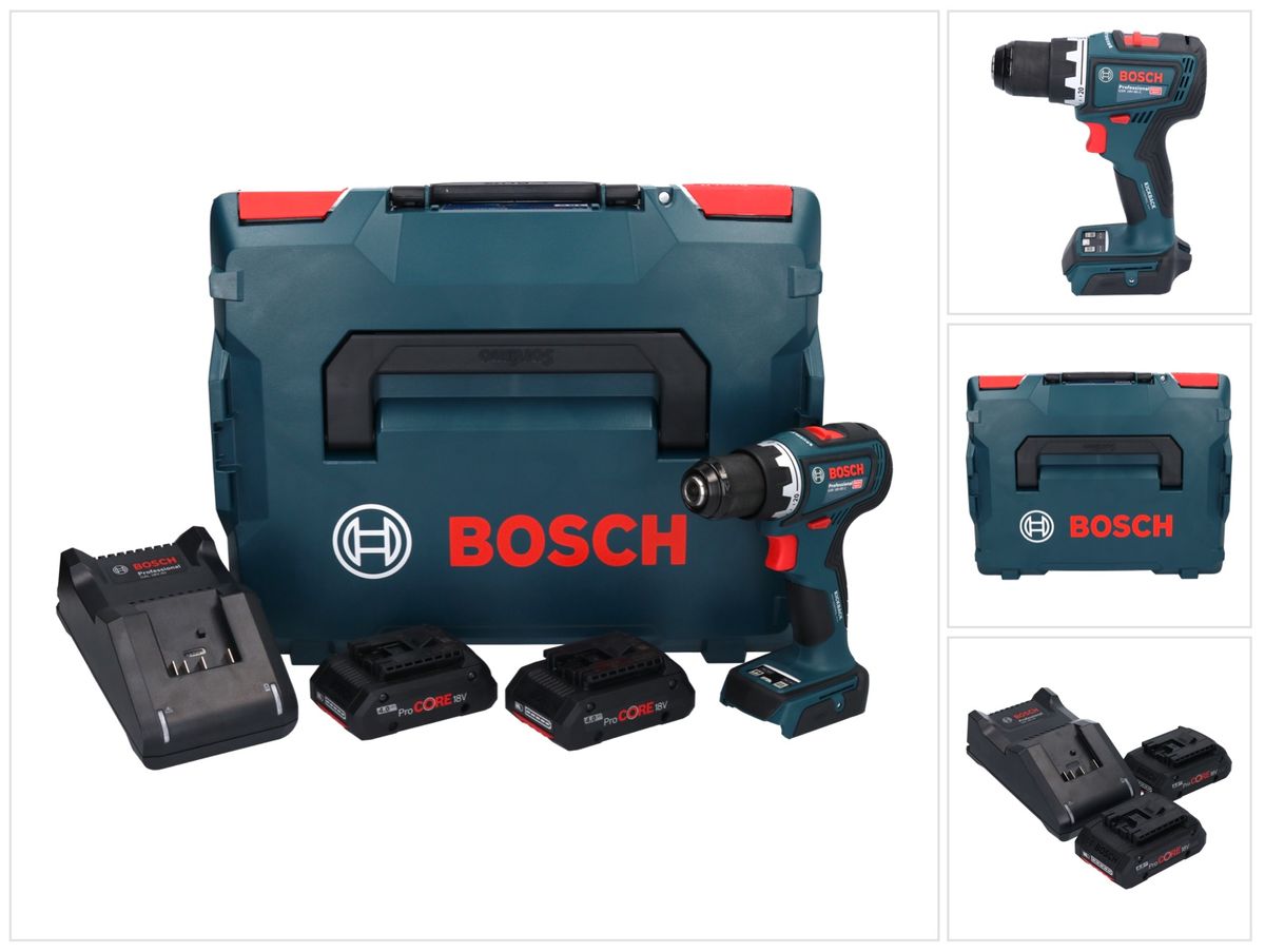 Bosch GSR 18V-90 C Professional perceuse-visseuse sans fil 18 V 64 Nm sans balais (06019K6004) + 2x batterie ProCORE 4,0 Ah + chargeur + L-Boxx