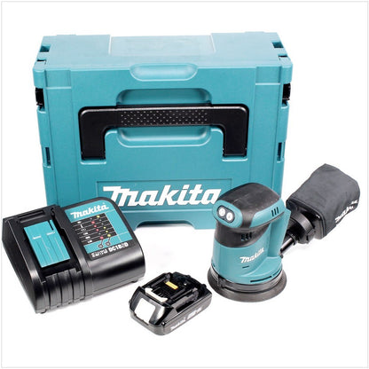 Makita DBO 180 SA1J Akku Exzenterschleifer 18 V 125 mm + 1x Akku 2,0 Ah + Ladegerät + Makpac - Toolbrothers