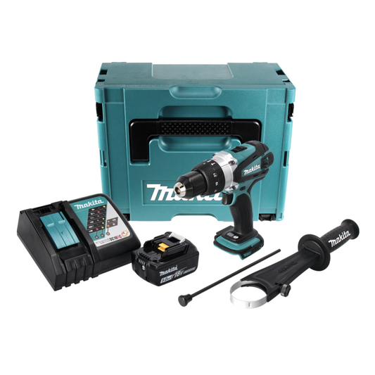 Makita DHP 458 RT1J Akku Schlagbohrschrauber 18 V 91 Nm + 1x Akku 5,0 Ah + Ladegerät + Makpac - Toolbrothers