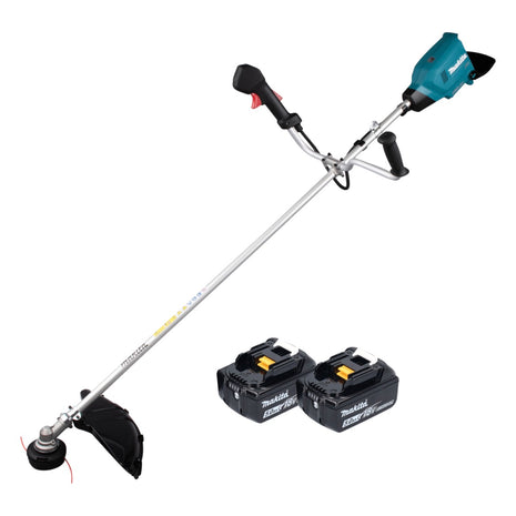 Desbrozadora de batería Makita DUR 369 AT2 36 V (2x 18 V) 43 cm sin escobillas + 2x batería 5,0 Ah - sin cargador