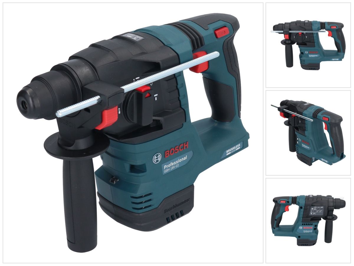 Bosch GBH 18V-22 Professional Perceuse à percussion sans fil 18 V 1,9 J SDS Plus Brushless Solo (0611924000) - sans batterie, sans chargeur