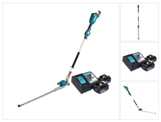 Taille-haie à batterie Makita DUN 500 WRT2 18 V 50 cm sans balai + 2x batteries 5,0 Ah + chargeur