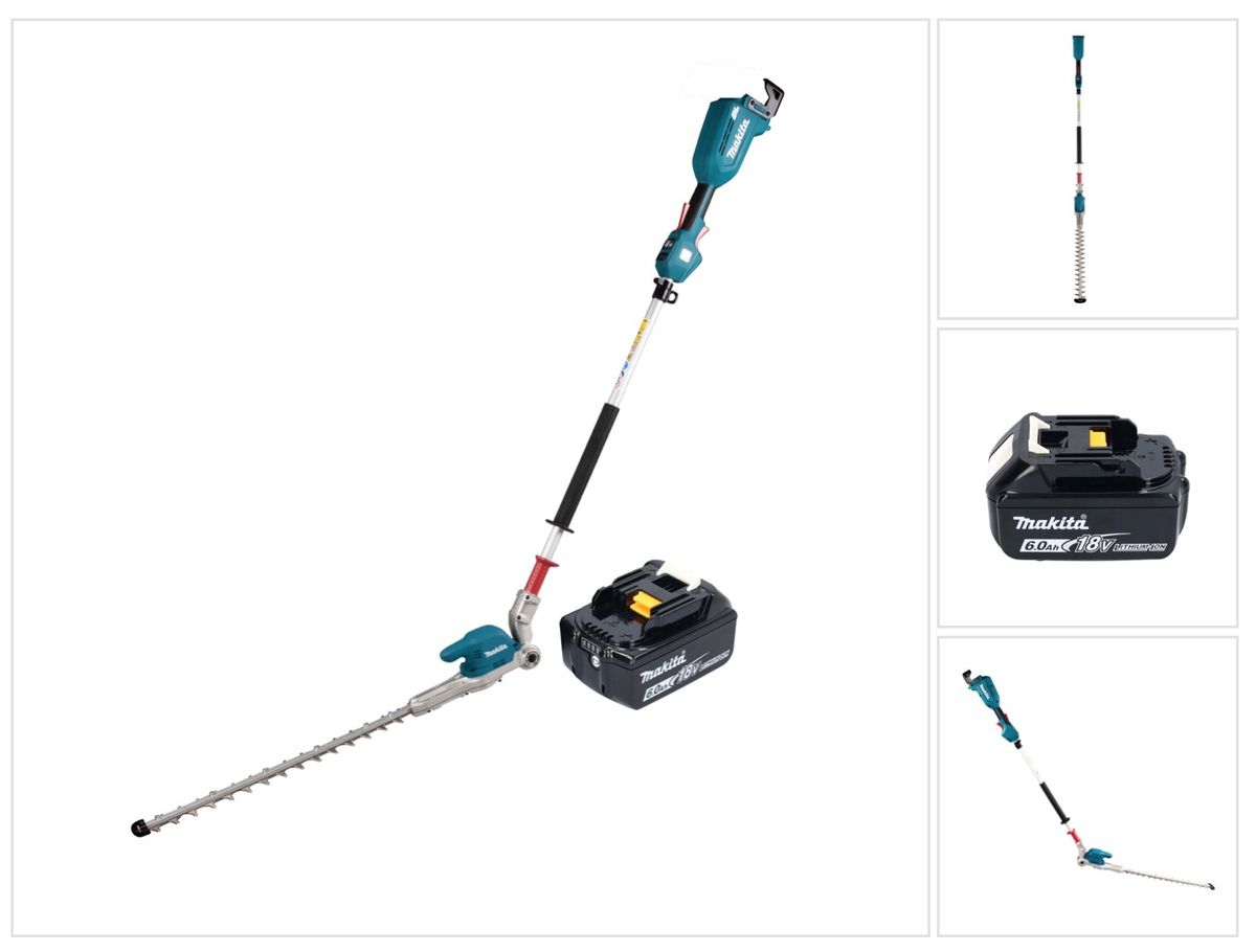 Makita DUN 500 WRG Akku Heckenschneider 18 V 50 cm Brushless + 1x Akku 6,0 Ah + Ladegerät