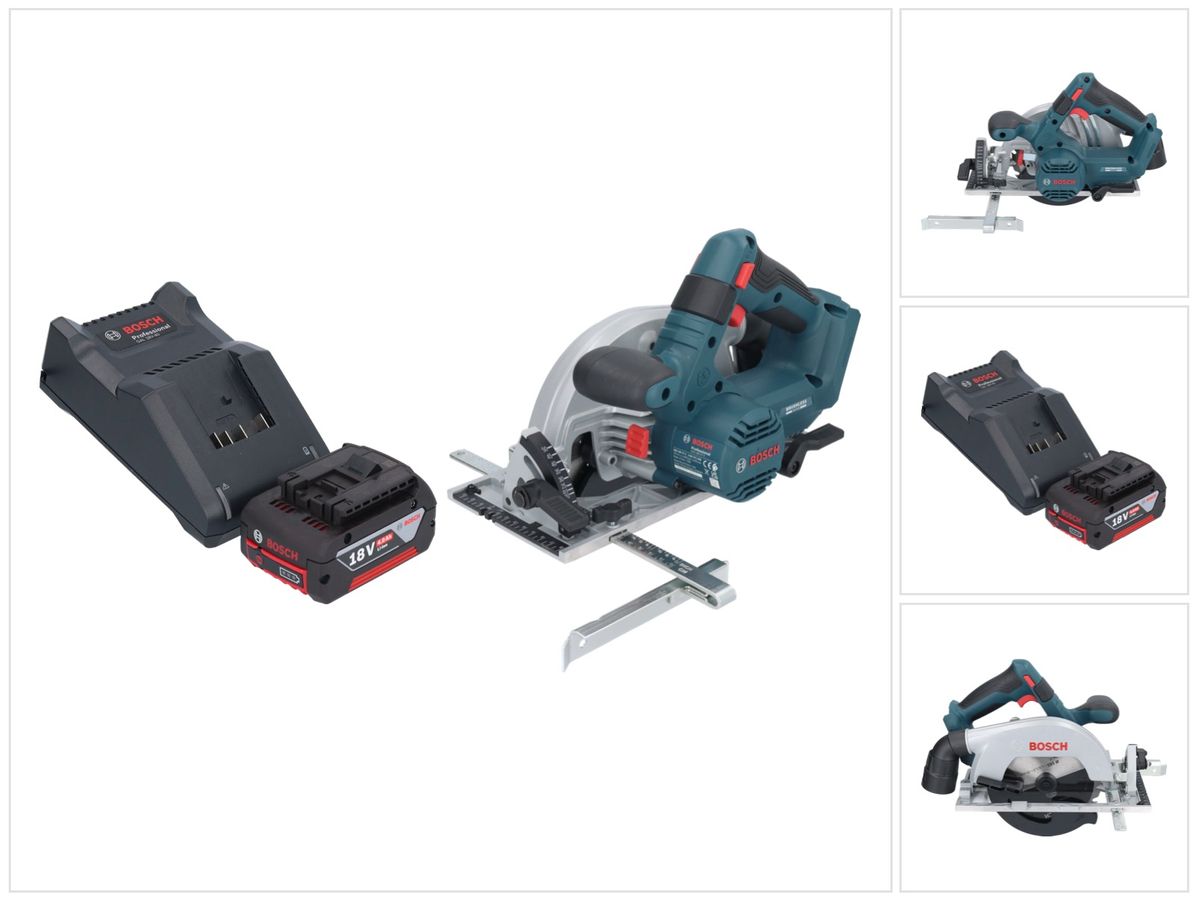 Bosch GKS 18V-57-2 Scie circulaire sans fil professionnelle 18 V 165 mm sans balai + 1x batterie 4,0 Ah + chargeur