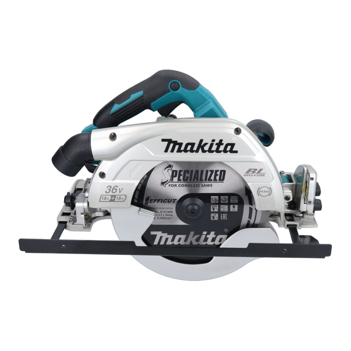 Scie circulaire sans fil Makita DHS 900 ZU 36 V (2x 18 V) 235 mm sans balais + adaptateur Bluetooth - sans batterie, sans chargeur