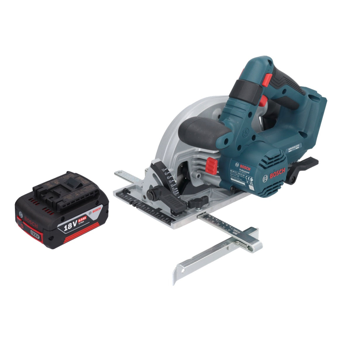 Bosch GKS 18V-57-2 Scie circulaire sans fil professionnelle 18 V 165 mm sans balais + 1x batterie 5,0 Ah - sans chargeur