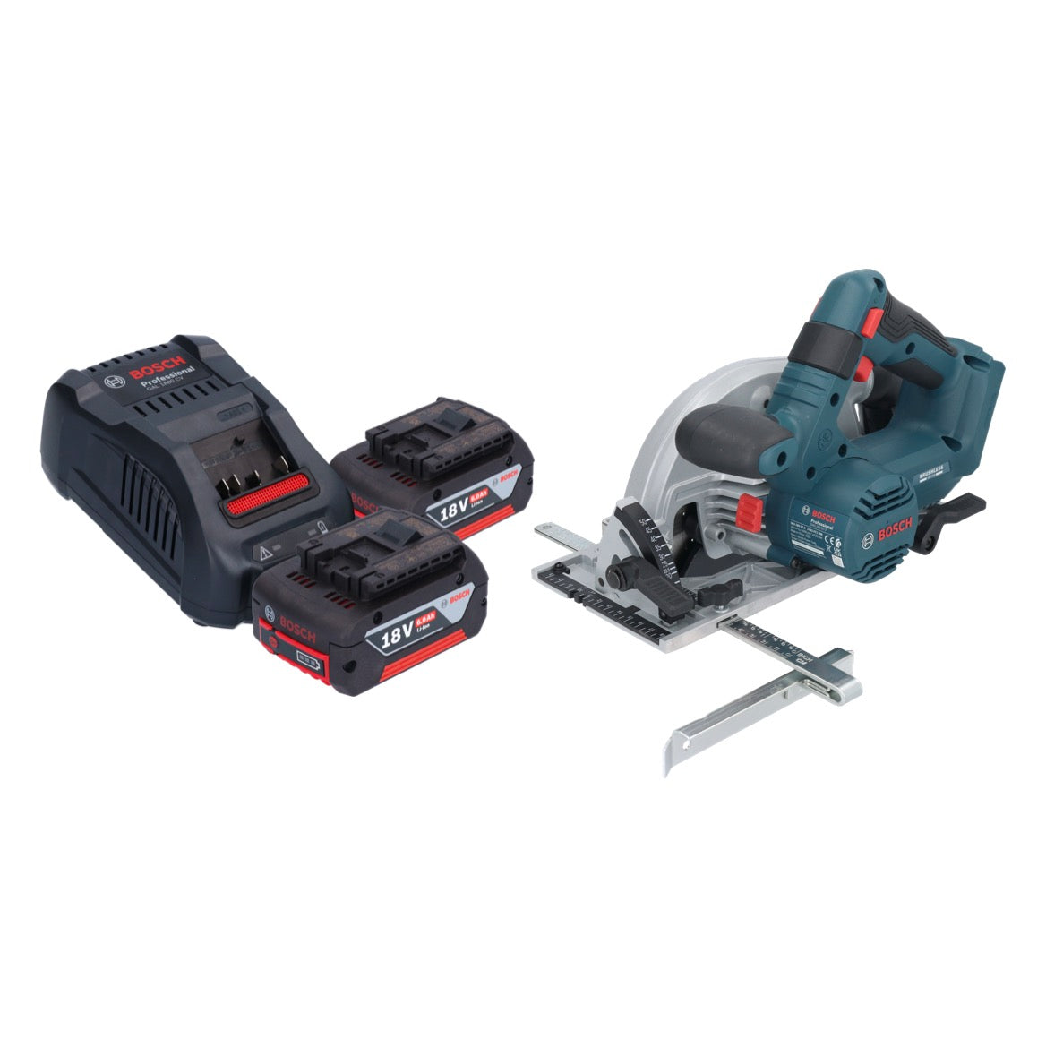 Bosch GKS 18V-57-2 Scie circulaire sans fil professionnelle 18 V 165 mm sans balais + 2 batteries 6,0 Ah + chargeur