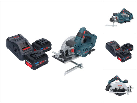 Bosch GKS 18V-57-2 Sierra circular profesional a batería 18 V 165 mm sin escobillas + 2x batería ProCORE 5,5 Ah + cargador