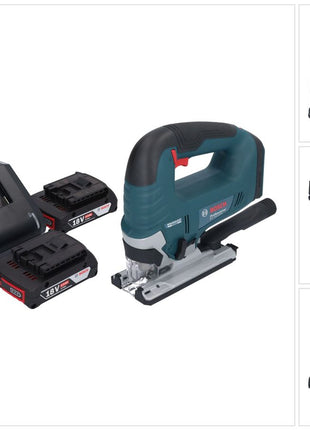 Bosch GST 18V-125 B Professional Akku Stichsäge 18 V 125 mm Brushless + 2x Akku 2,0 Ah + Ladegerät