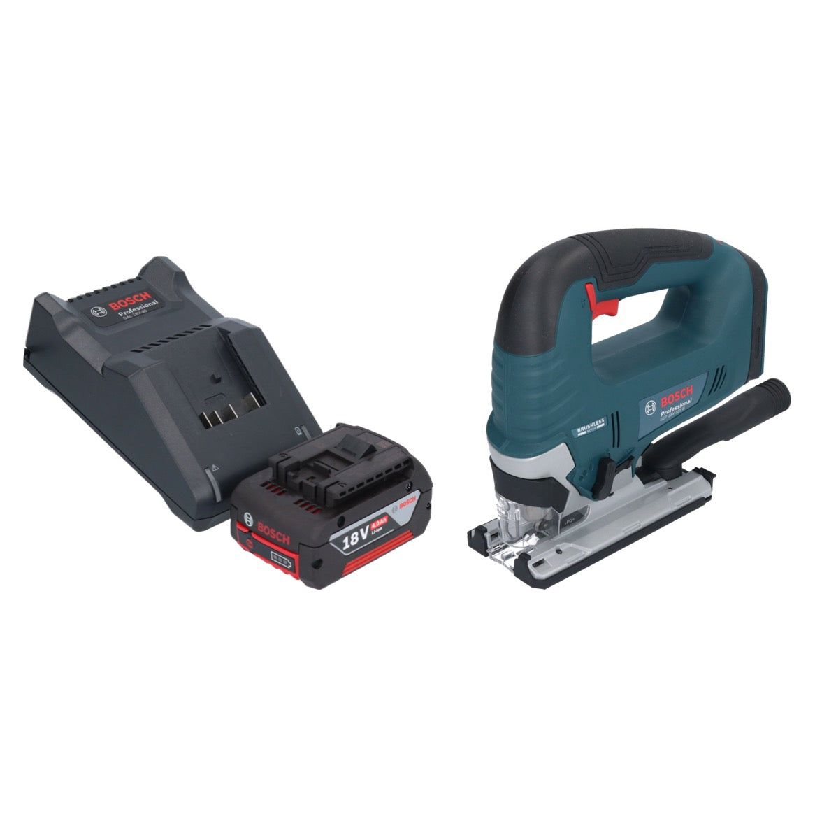 Bosch GST 18V-125 B Scie sauteuse professionnelle sans fil 18 V 125 mm sans balai + 1x batterie 4,0 Ah + chargeur