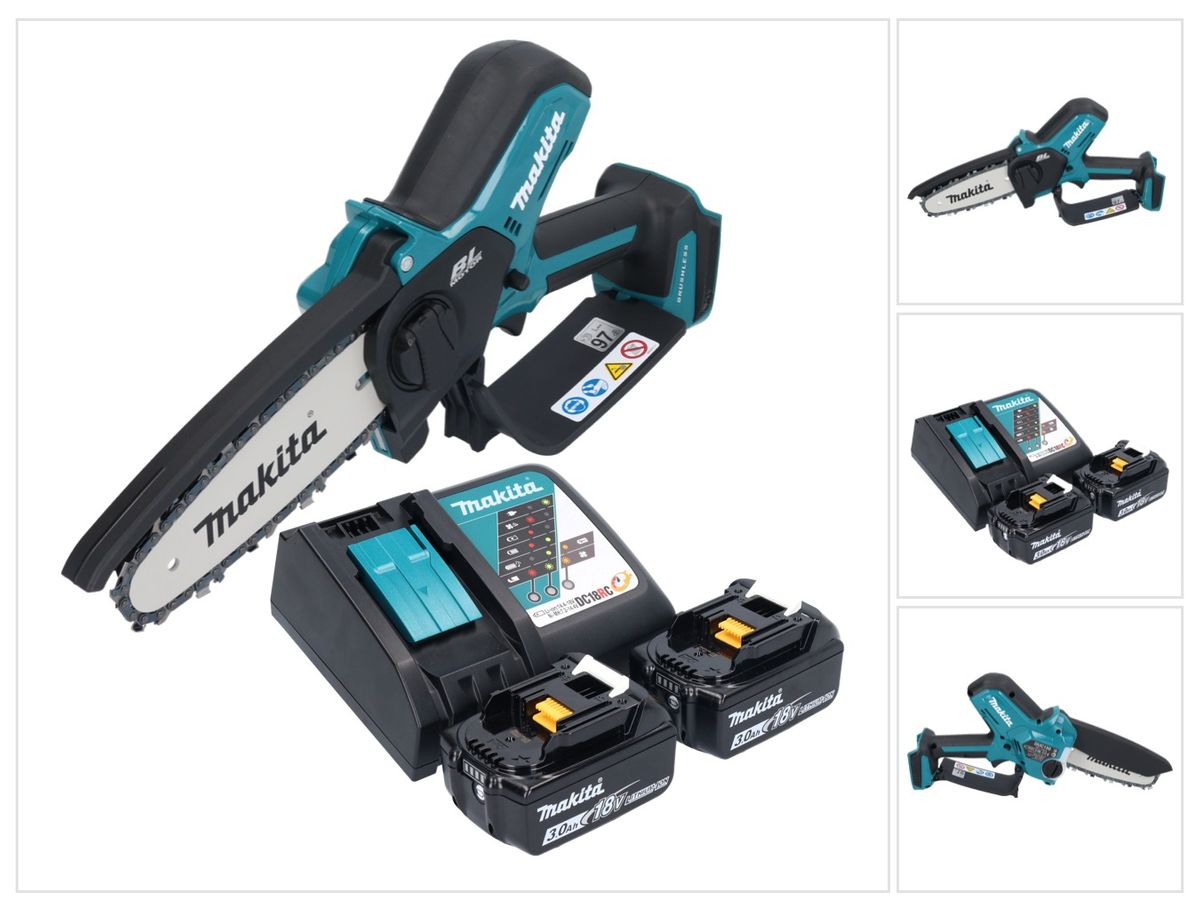 Tronçonneuse à batterie Makita DUC 150 RF2 18 V 15 cm sans balais + 2x batteries 3,0 Ah + chargeur