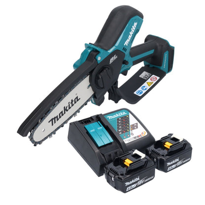 Tronçonneuse à batterie Makita DUC 150 RM2 18 V 15 cm sans balai + 2x batteries 4,0 Ah + chargeur