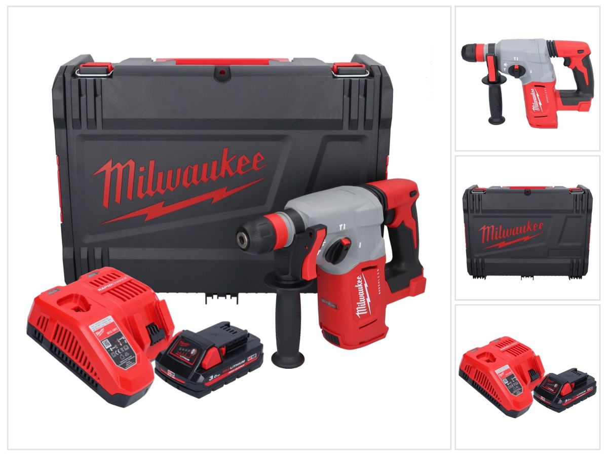 Milwaukee M18 BLHX-301X Akku Kombihammer 18 V 2,3 J Brushless + 1x Akku 3,0 Ah + Ladegerät + HD-Box