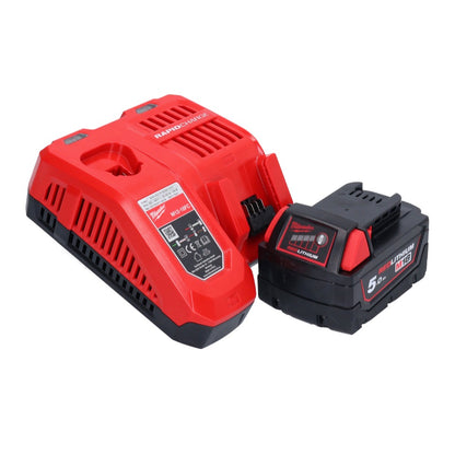 Marteau combiné à batterie Milwaukee M18 BLHX-501X 18 V 2,3 J sans balais + 1x batterie 5,0 Ah + chargeur + boîtier HD