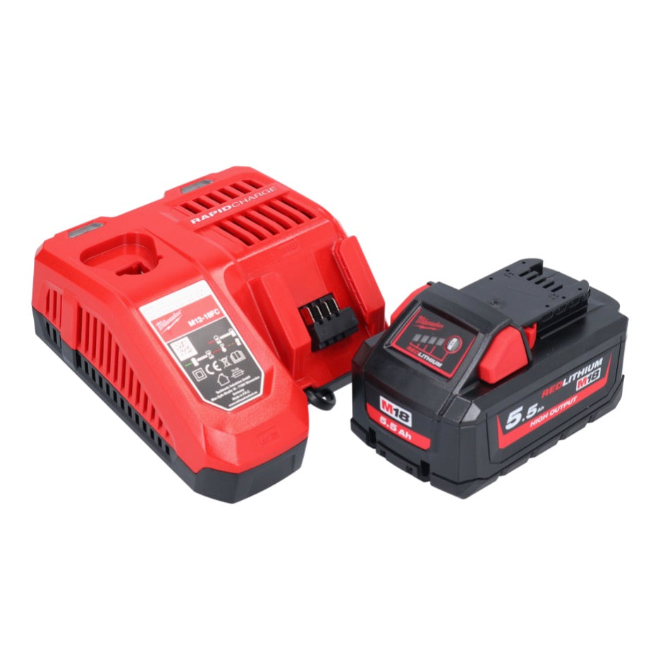 Marteau combiné à batterie Milwaukee M18 BLHX-551X 18 V 2,3 J brushless + 1x batterie 5,5 Ah + chargeur + boîtier HD