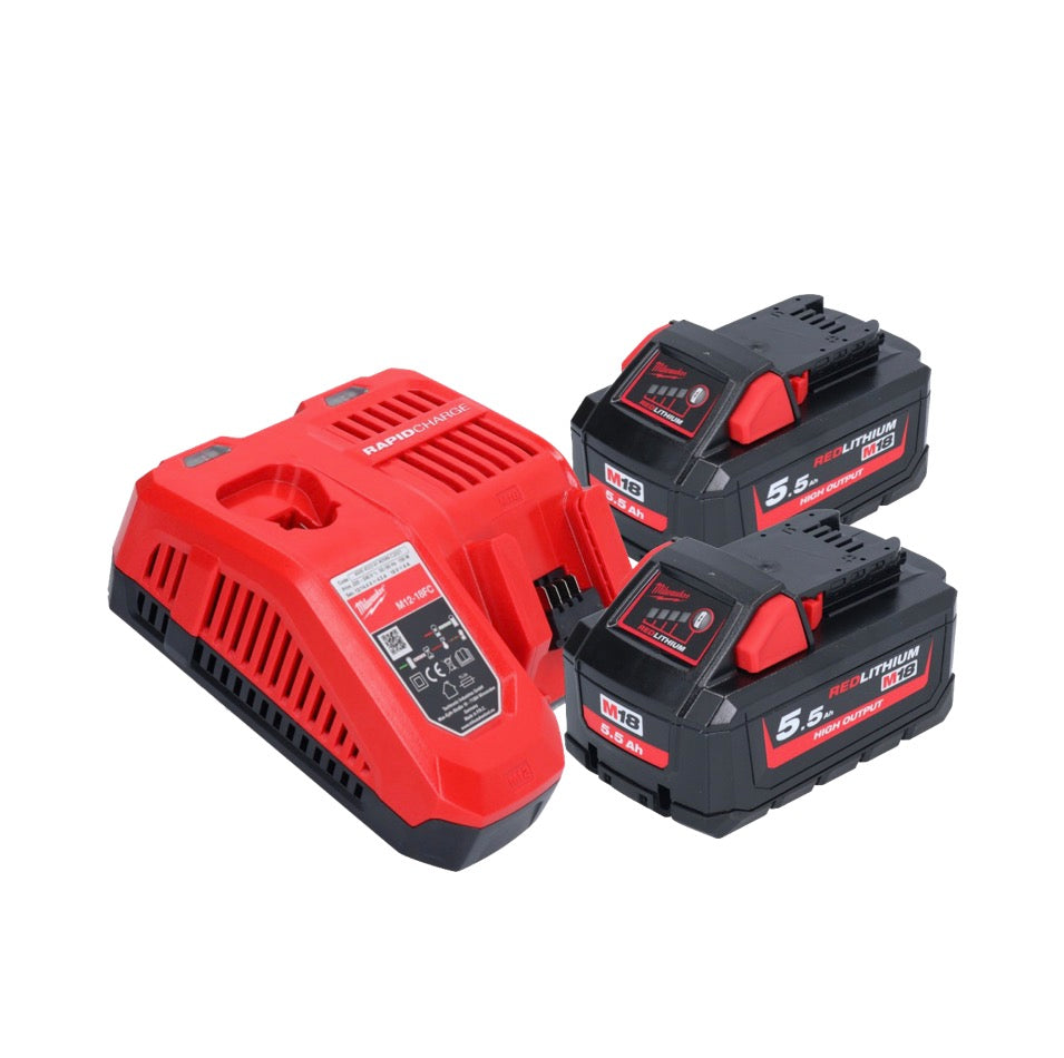 Milwaukee M18 BLHX-552X Akku Kombihammer 18 V 2,3 J Brushless + 2x Akku 5,5 Ah + Ladegerät + HD-Box