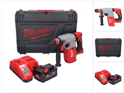 Marteau combiné à batterie Milwaukee M18 BLHX-801X 18 V 2,3 J sans balais + 1x batterie 8,0 Ah + chargeur + boîtier HD