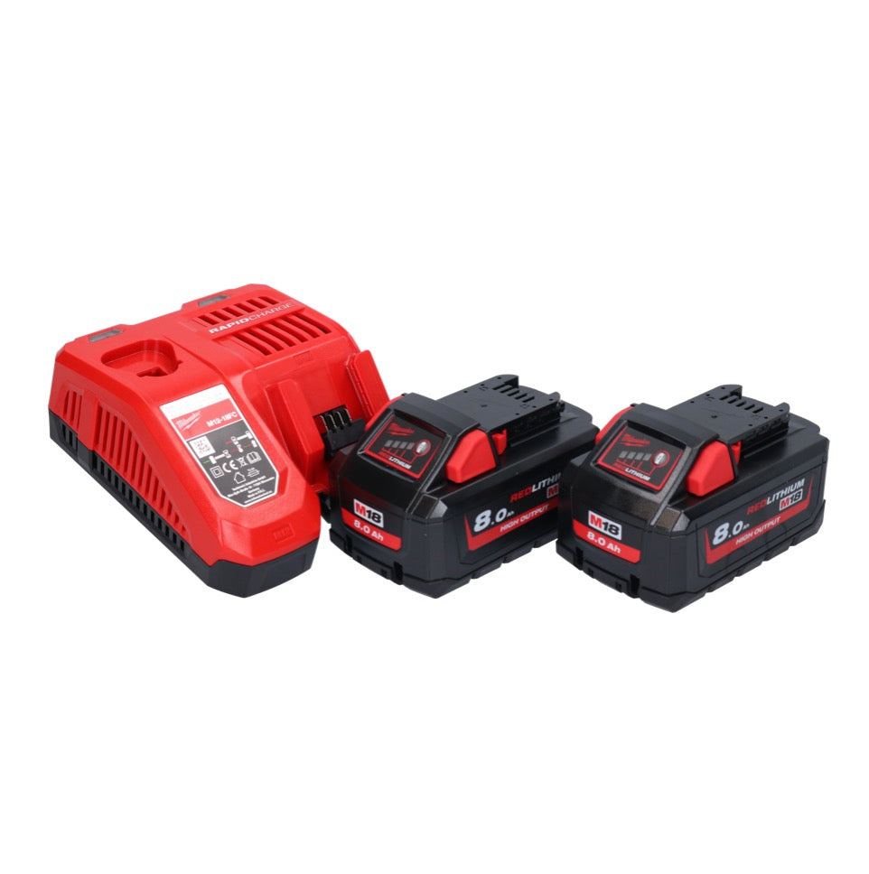 Marteau combiné à batterie Milwaukee M18 BLHX-802X 18 V 2,3 J sans balais + 2x batteries 8,0 Ah + chargeur + boîtier HD