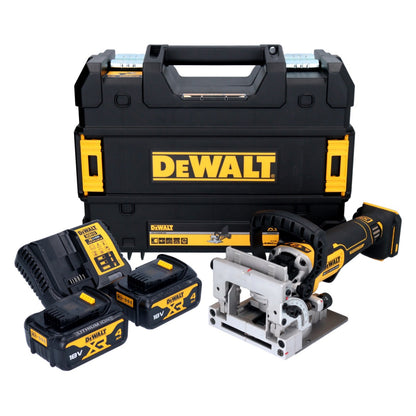 DeWalt DCW 682 M2T Akku Flachdübelfräse 18 V 102 x 20 mm Brushless + 2x Akku 4,0 Ah + Ladegerät + TSTAK