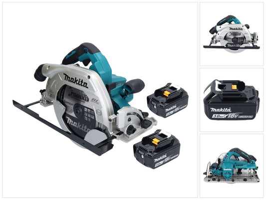 Makita DHS 900 F2U scie circulaire à batterie 36 V (2x 18 V) 235 mm sans balais + 2x batterie 3,0 Ah + adaptateur Bluetooth - sans chargeur