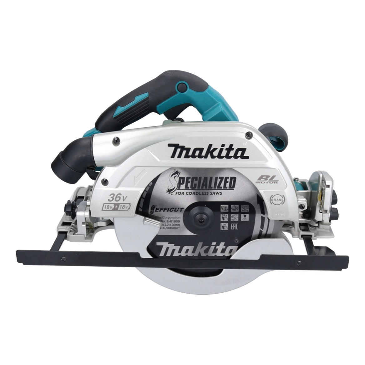 Makita DHS 900 RF2U scie circulaire à batterie 36 V (2x 18 V) 235 mm sans balais + 2x batterie 3,0 Ah + chargeur + adaptateur Bluetooth