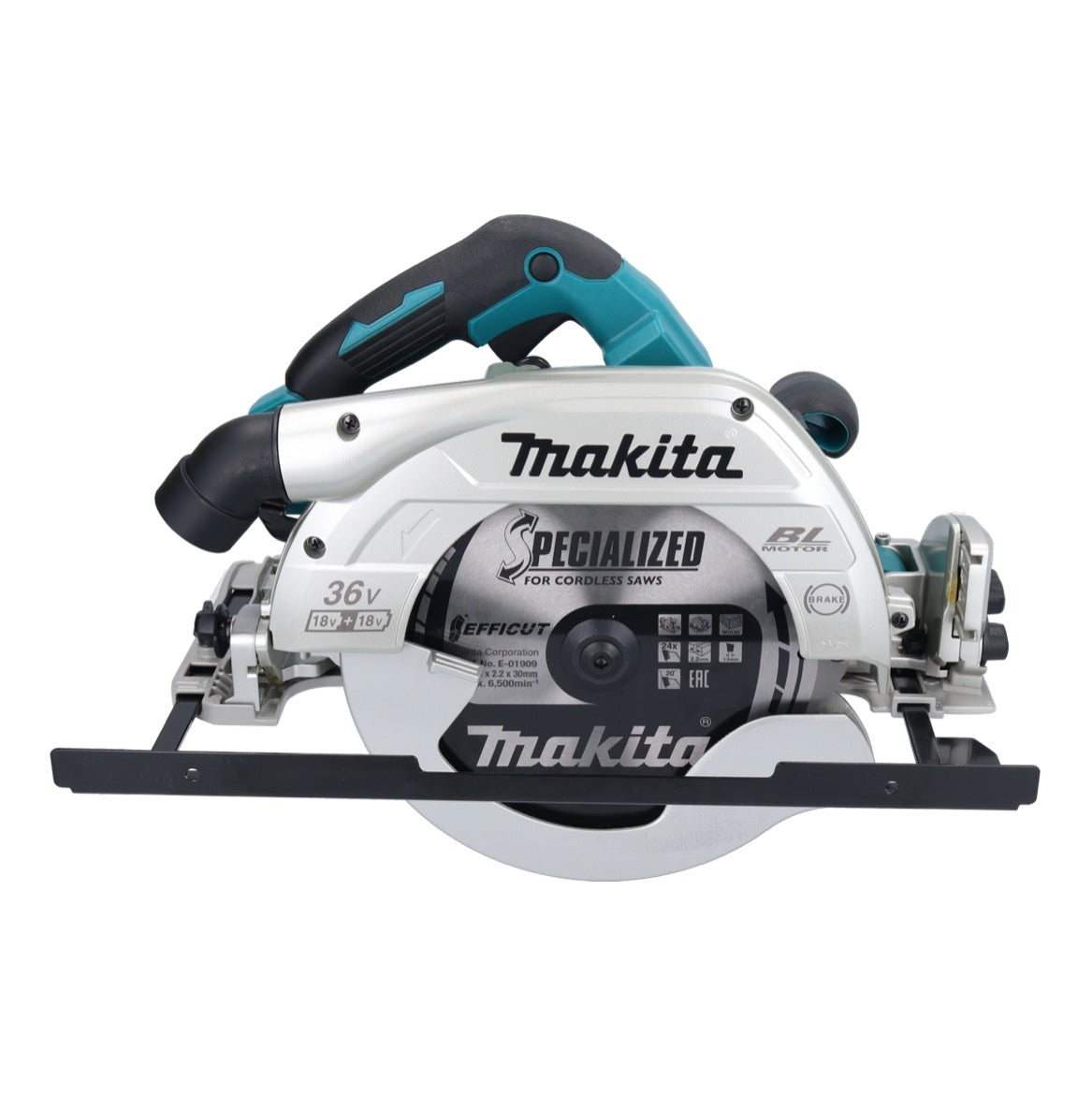 Makita DHS 900 RT2U scie circulaire à batterie 36 V (2x 18 V) 235 mm sans balais + 2x batterie 5,0 Ah + chargeur + adaptateur Bluetooth