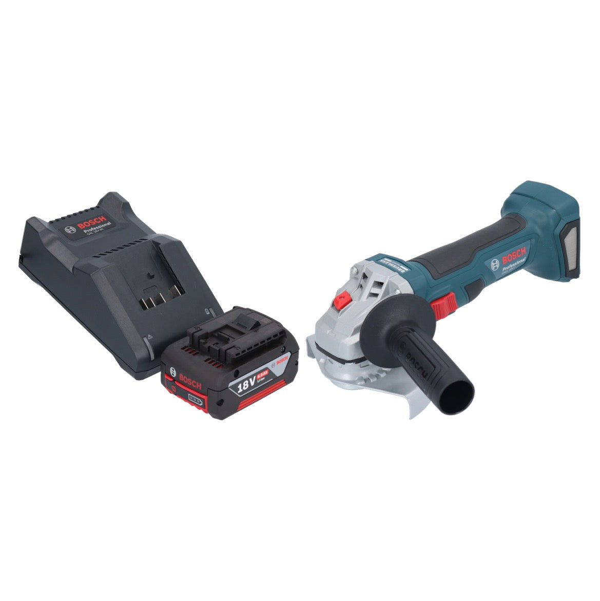 Bosch GWS 18V-7 Professional Akku Winkelschleifer 18 V 125 mm Brushless + 1x Akku 4,0 Ah + Ladegerät