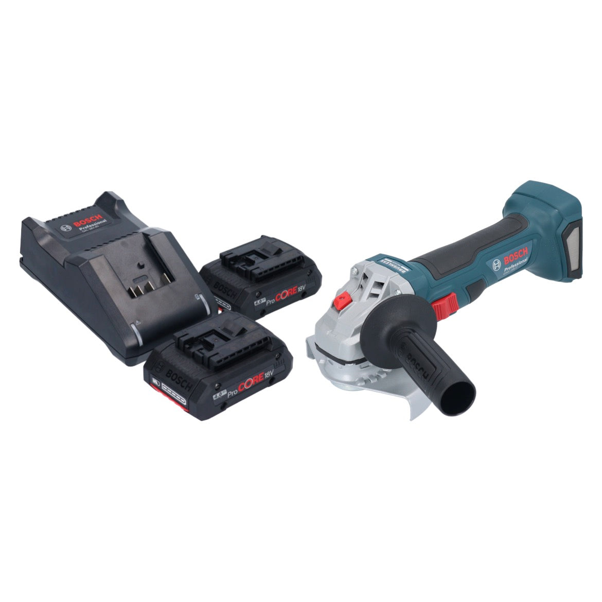 Meuleuse d'angle sans fil Bosch GWS 18V-7 Professional 18 V 125 mm sans balais + 2 batteries ProCORE 4,0 Ah + chargeur