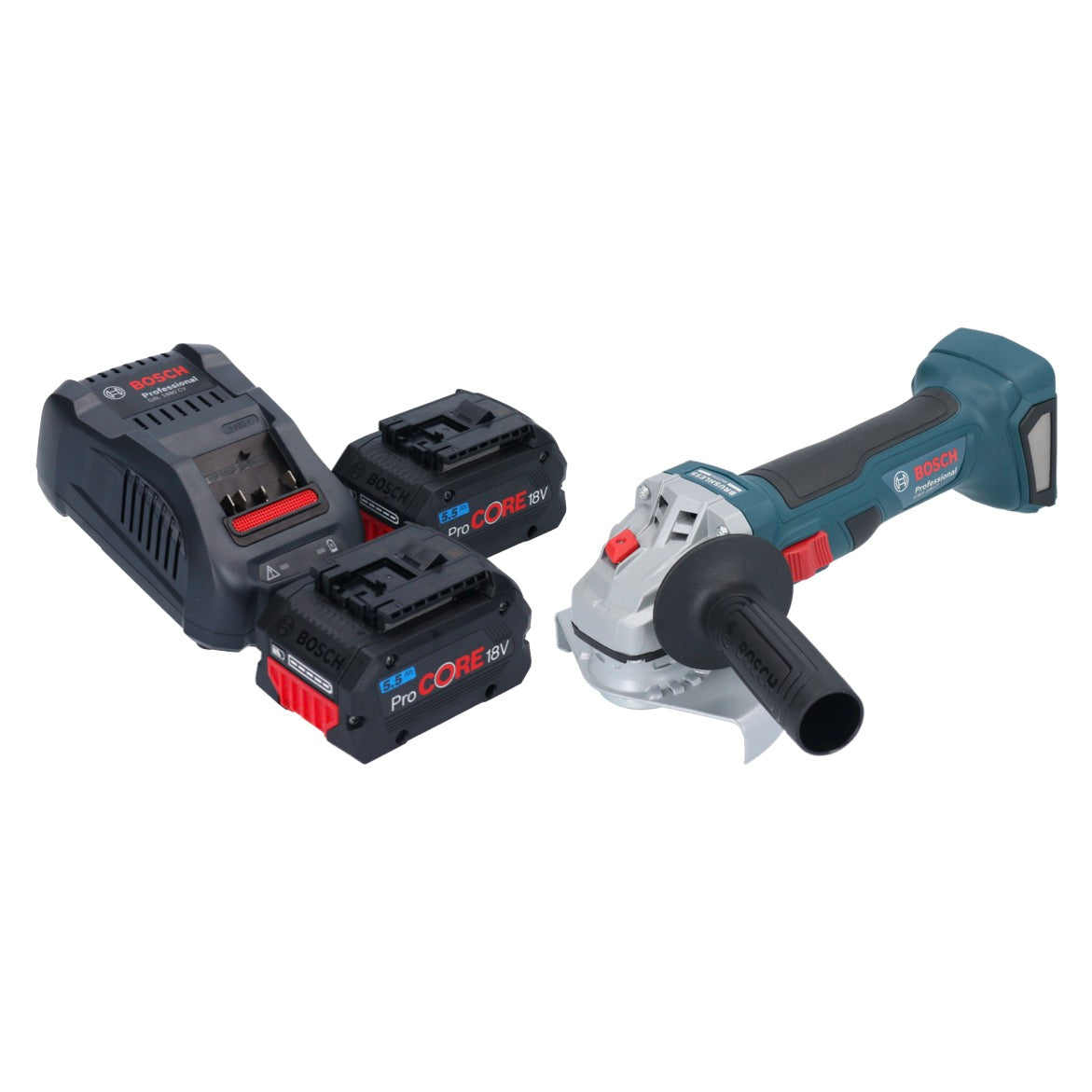 Meuleuse d'angle sans fil Bosch GWS 18V-7 Professional 18 V 125 mm sans balais + 2 batteries ProCORE 5,5 Ah + chargeur